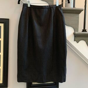 Burberry Vintage Wool Metallic Fleck Skirt sz 4